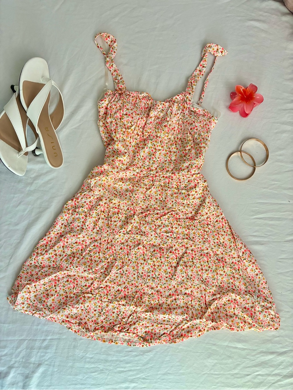 Trixxi Pink Floral Mini Dress with Adjustable Straps